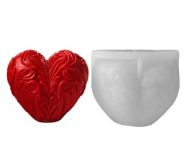 Molde silicona corazon con relieve 